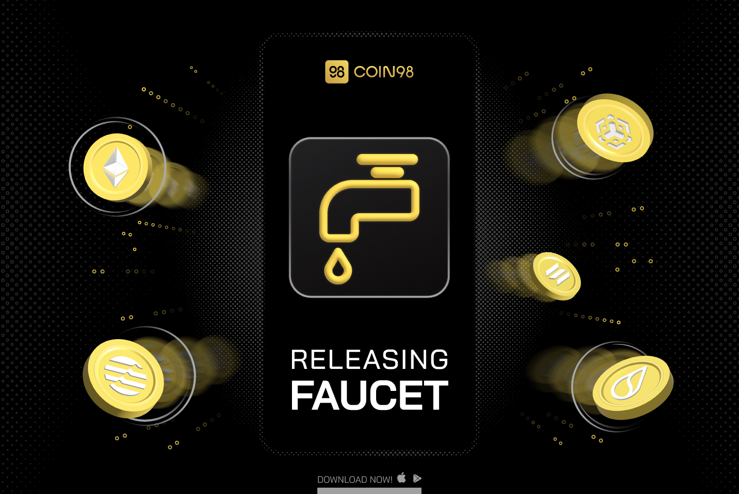 Coin98 releases the Faucet feature, allowing to claim testnet tokens on the app 